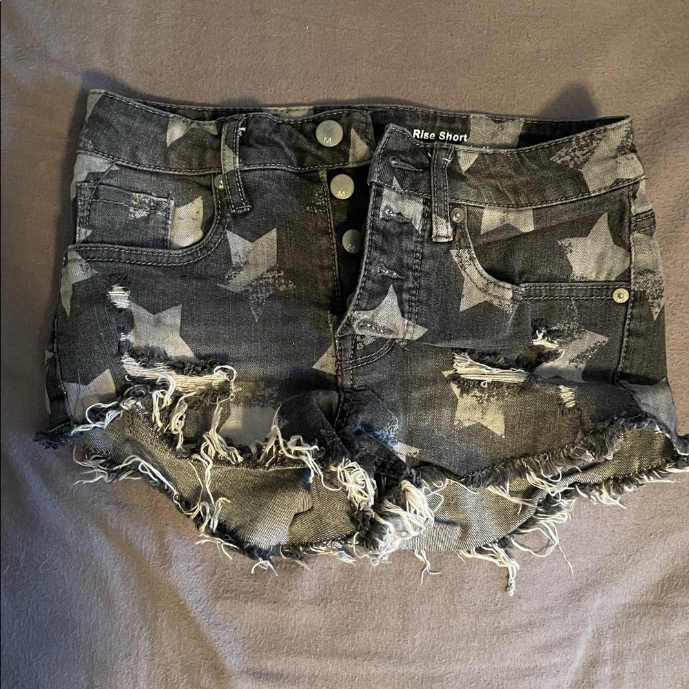 Star denim shorts